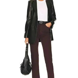 NEW Re/Done Jeans 70s Ultra High Rise Stove Pipe Washed Plum